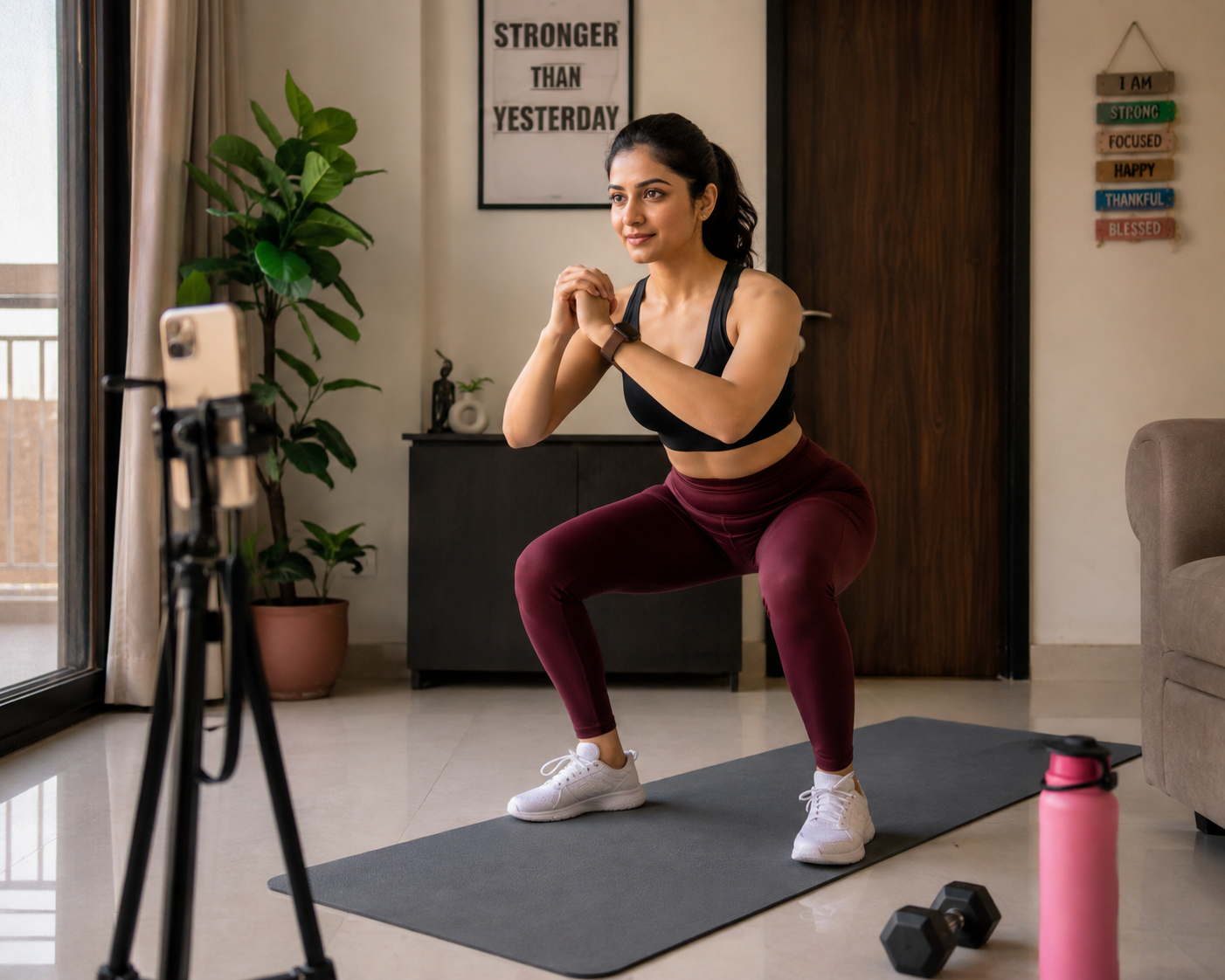 Indian woman receiving personalized one-to-one fitness coaching